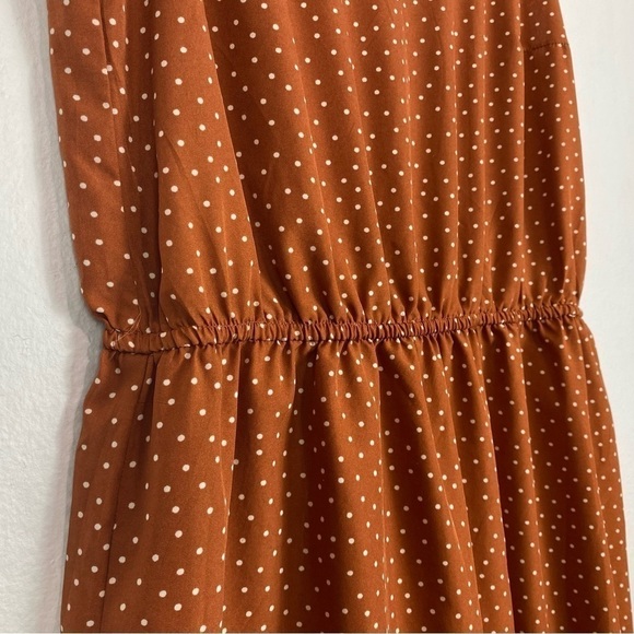 Jean Pascale Womans Soft Brown Polka Dot Sleeveless Dress Size 40 M - Picture 4 of 13